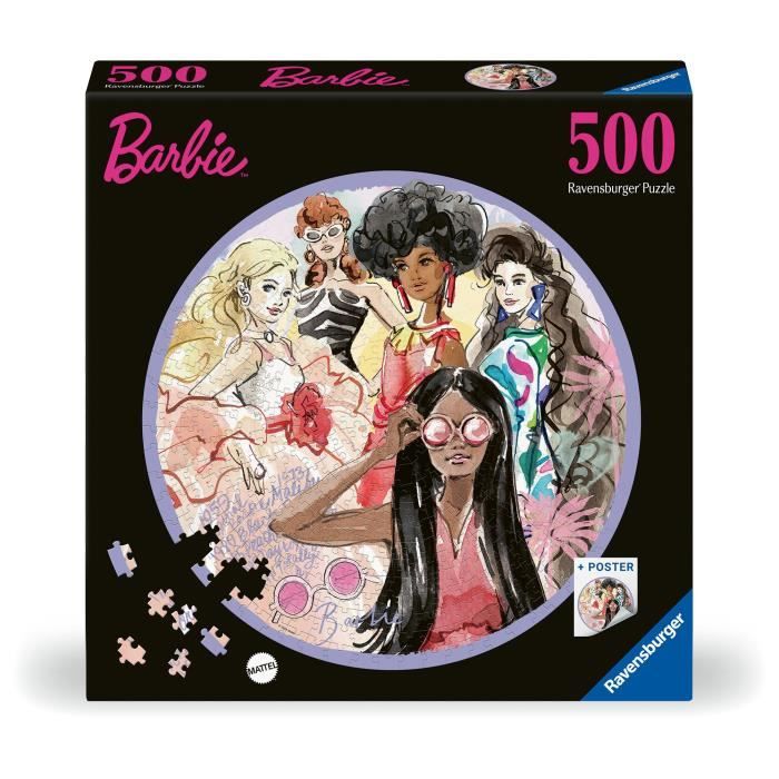 Puzzle rond 500 pièces : Barbie 'icône du style depuis 1959 Ravensburger France - vue 7