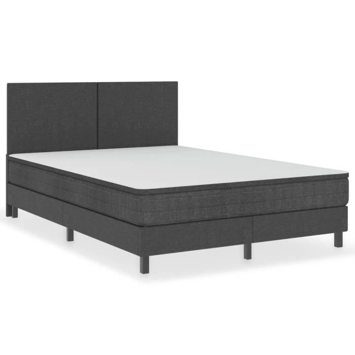 Structure de lit avec Sommier Tapissier pour Matelas 140 x 200 cm sans Tête de lit sans Matelas Rembourrage en Tissu Gris