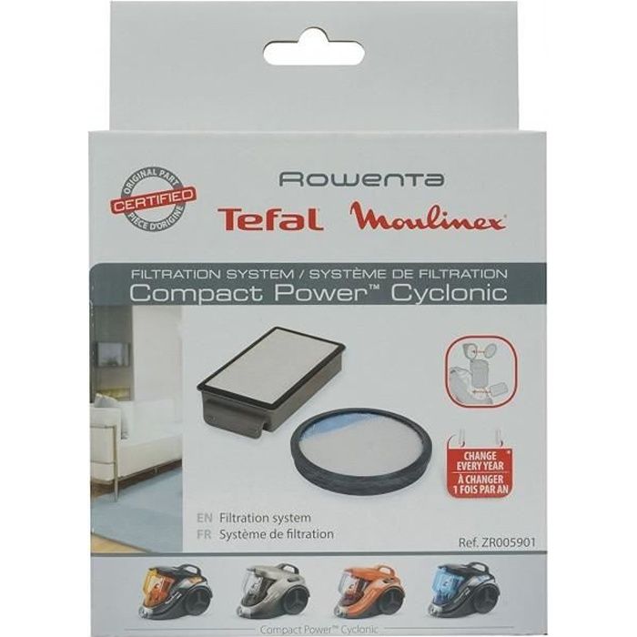 KIT FILTRATION CASSETTE FLTRE + MOUSSE POUR ASPIRATEUR ROWENTA