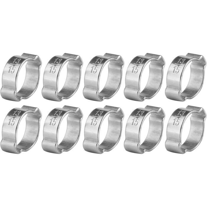 Collier De Serrage À Deux Oreilles, 10 Pcs Colliers De Serrage En Acier