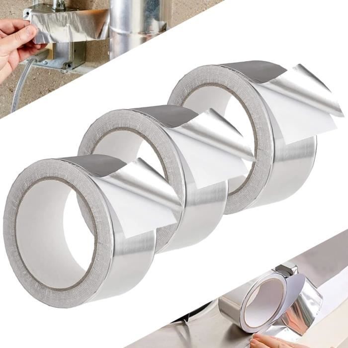 Ruban Adhésif Aluminium 50mm X 50m - Pour Isolation Et étanchéité - Rouleau De 2 Livres (0,9kg) - Marque LTH