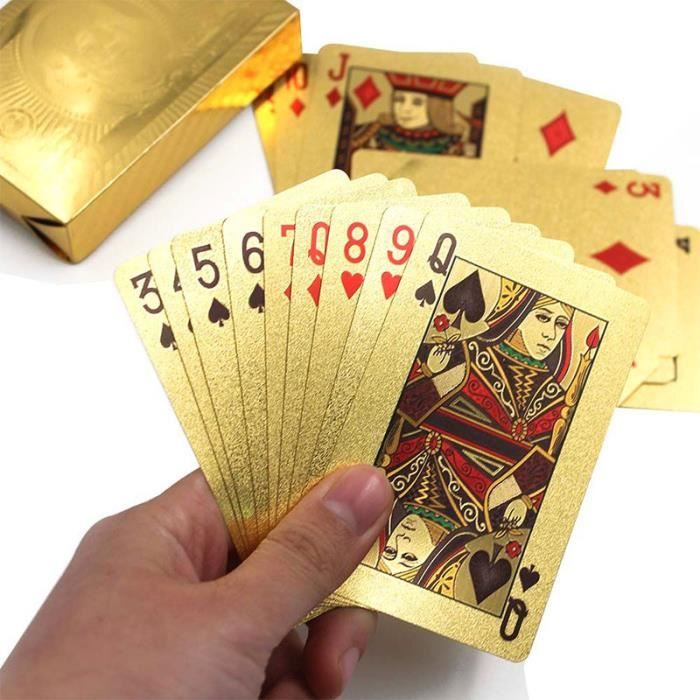 Gold Jeu de Cartes Luxe poker cartes en plastique pour CASINO & Poker PVC Plastique 