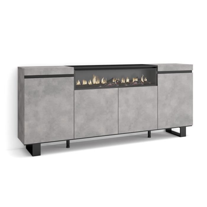 Buffet Bahut Enfilade Meuble de Séjour 200x35x87cm Ciment RF2287 Buffet Bahut Enfilade Meuble de Séjour 200x35x87cm Ciment RF2287