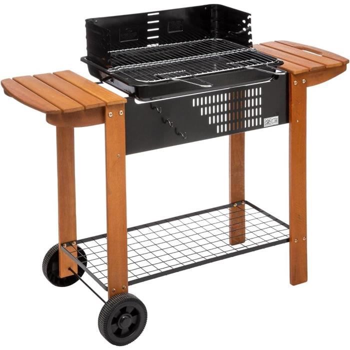 Barbecue Charbon de Bois XXL Noir 117 cm38 Cdiscount Jardin