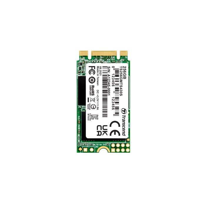 Disque SSD interne SATA M.2 2242 Transcend MTS430S 256 Go – 3D NAND Technology – S.M.A.R.T.