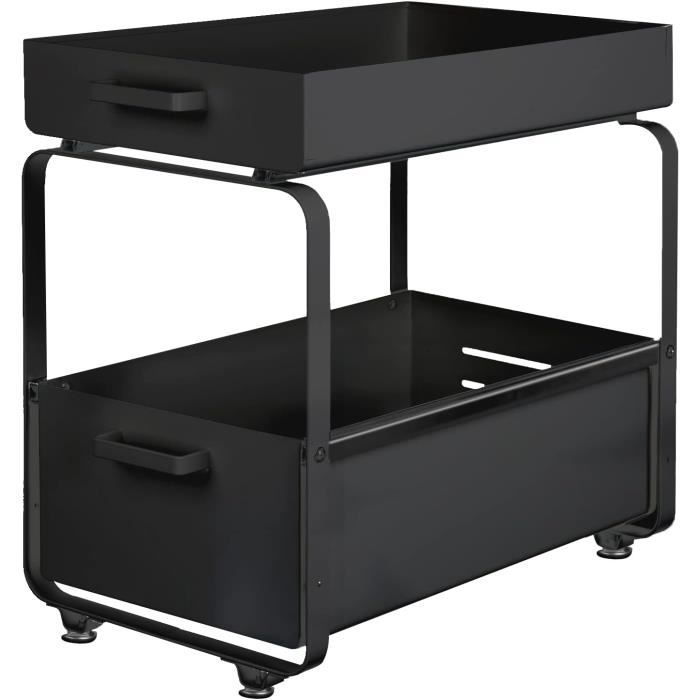 Etagere de Rangement sous Evier Rack 2 Niveaux, avec tiroir coulissant pour Cuisine et Salle de Bain | Leroy Merlin