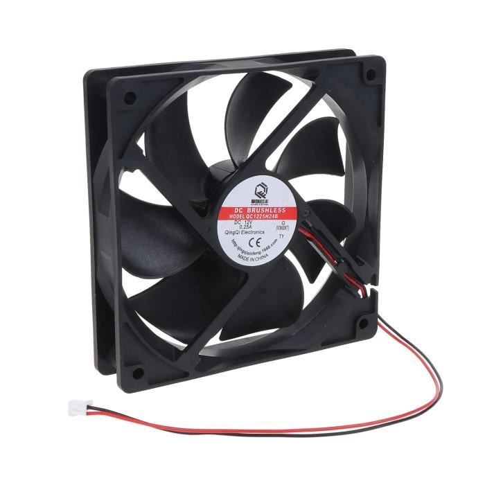 Ventilateur PC 120mm X 120mm X 25mm 12V DC - Roulement Manchon, Noir
