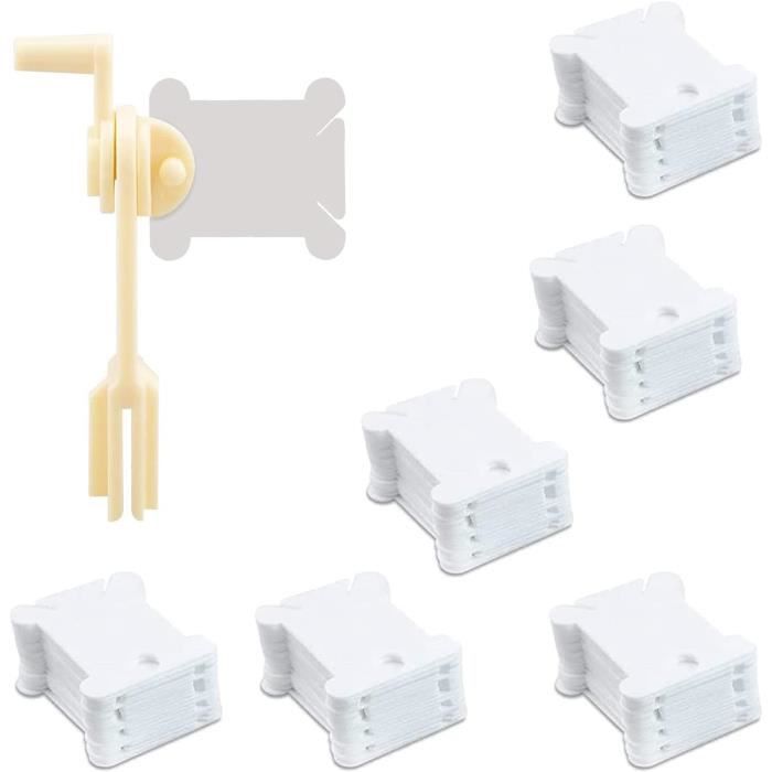 100 Bobines Plastique Pour Fil - Organisateur Broderie Ou Couture - 3,8x3,6cm - Avec Pinces