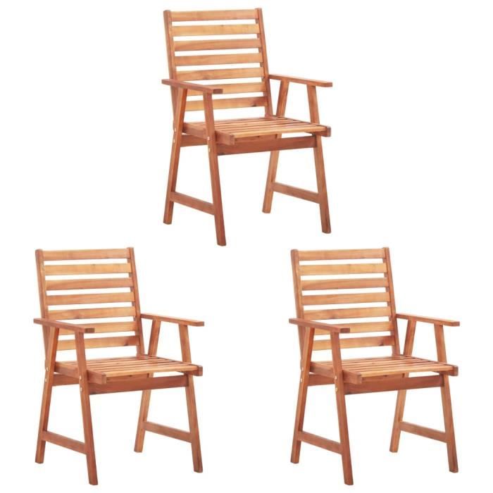 vidaXL Chaises d'extérieur en acacia 8 pcs Coussins - vue 9