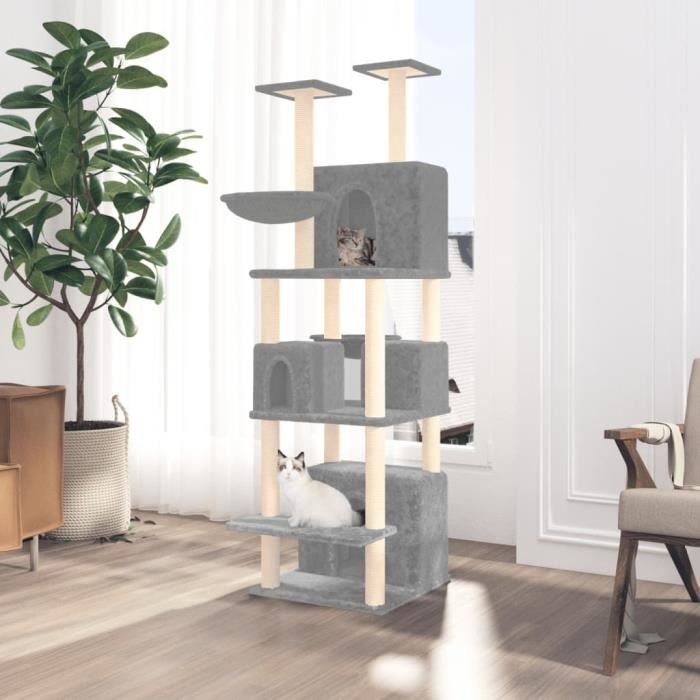 Arbre À Chat vidaXL – Multi-niveaux, 2 Paniers, Tunnel, Griffoirs Sisal