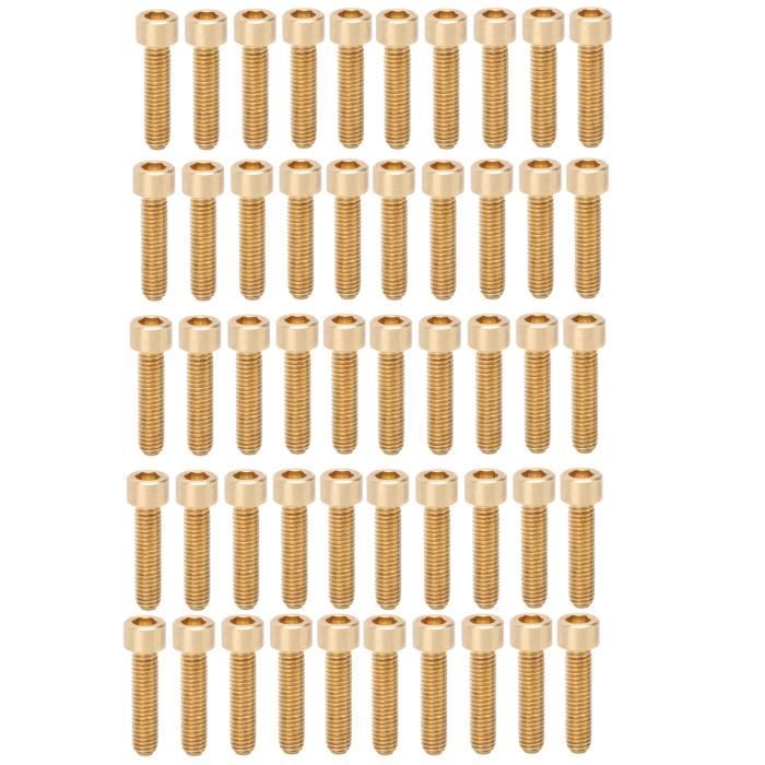 50 Vis M6x30mm à Tête Hex Creuse Rouge – Fixation Moto, Scooter, Décoration, Alliage Aluminium, Léger Et Résistant