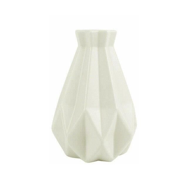 Vase Nordique Imitation Céramique En Plastique Incassable - Design Moderne 15x11 Cm - Léger, Facile à Nettoyer - Décoration Maison Salon Chambre