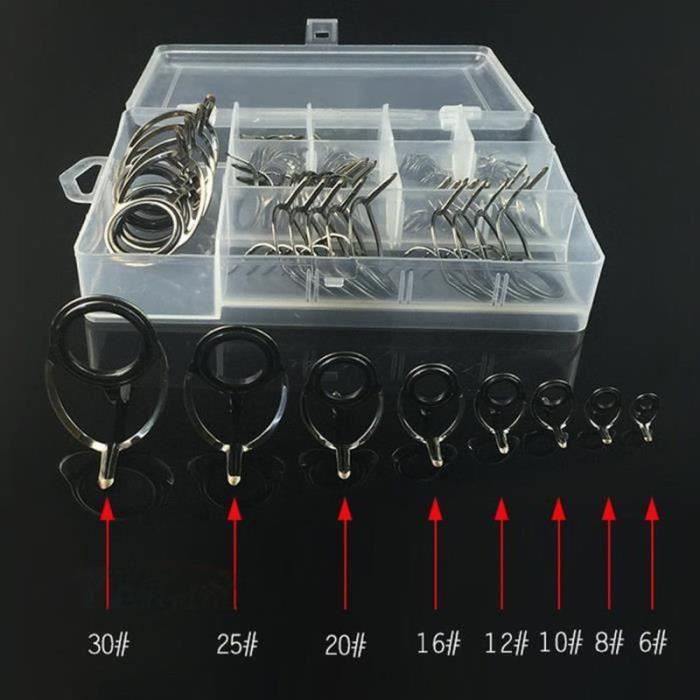 Kit de 160 guides de pêche en céramique pour réparation de canne à
