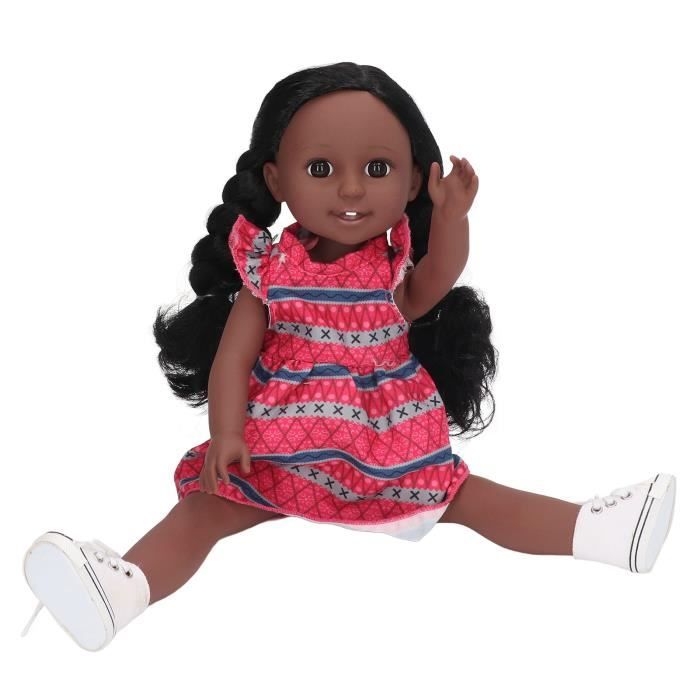 Zerone poup?�e fille avec robe Poup?�e fille en vinyle 15 pouces poup?�e fille noire avec des 