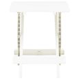 Table pliable de jardin - Top confort - Blanc - 45x43x50 cm - Design à lattes-1