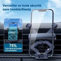 Support Téléphone Voiture Pour Peugeot Expert 3 (2016-2024) - Fixation Grille Aération, Rotatif 360°, Argenté