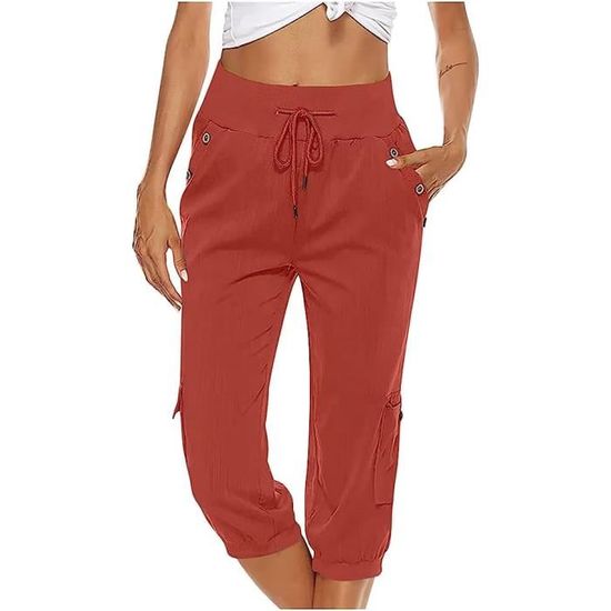 Pantalon cargo deals femme rouge