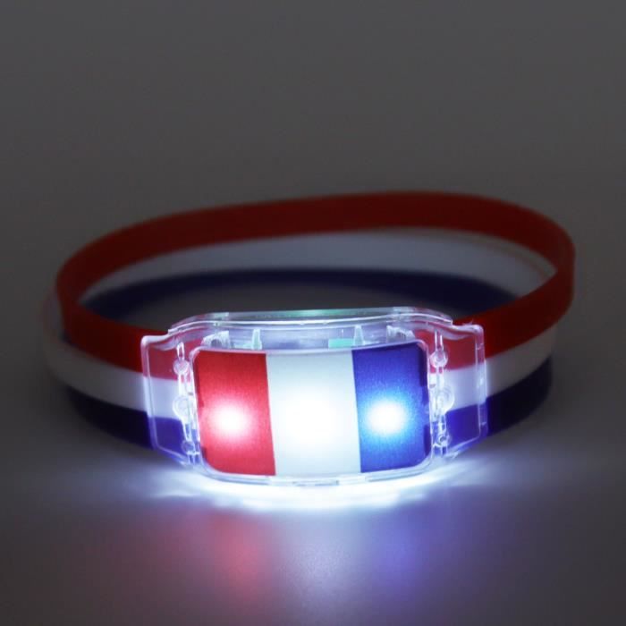 Bracelet lumineux du drapeau national en silicone ABS pour les fans de  football 2022 France - ATYHAO