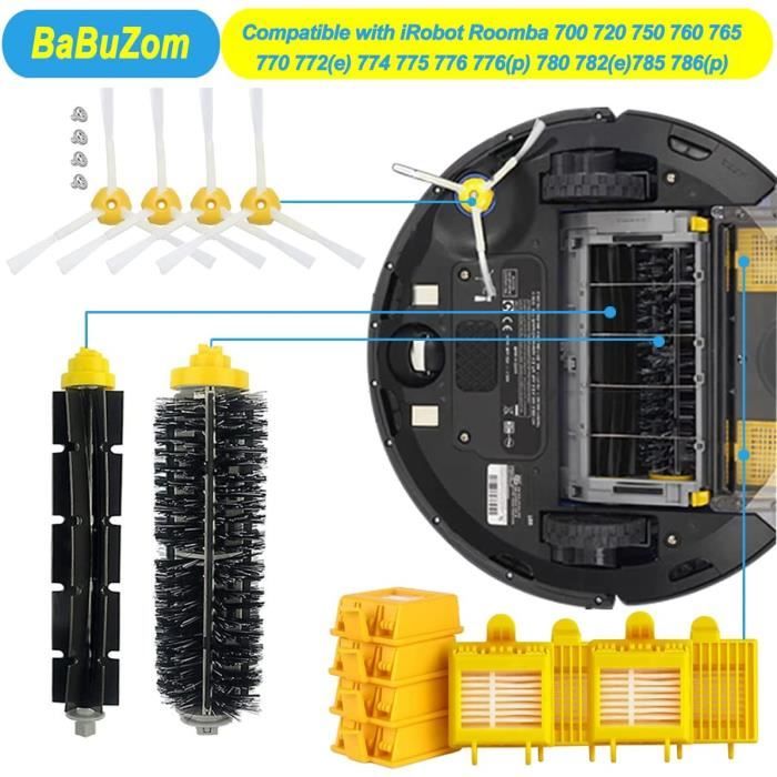 Pour IRobot Roomba Série 700 Kit De Remplacement 760 770 772 774 775 776 780 782 785 786 790 Accessoires Brosse Rouleau Filtres Brosse