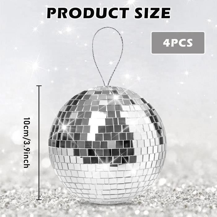 Mini boule à facettes - Décoration suspendue argentée - Boule à facettes  réfléchissante - Mini boule disco différentes tailles pour discothèque