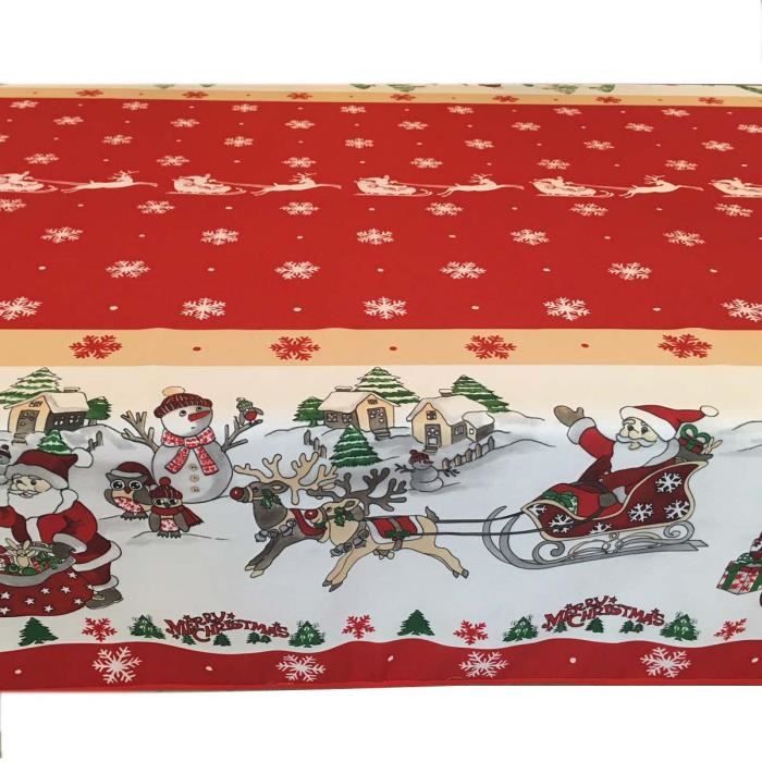 Générique Nappe De Noel P54 Noire Anti Tache Infroissable
