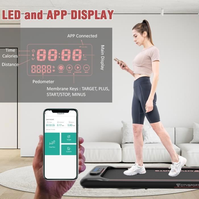 Citysports Tapis De Course Tapis De Marche L'écran Lcd, Accoudoir Pliable Wp3 à Prix