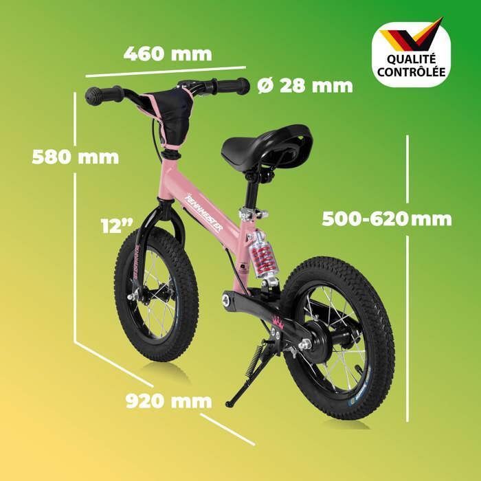 Draisienne évolutive Pour Enfants 2 à 5 Ans - Vélo Sans Pédales, Supporte 50 Kg, Réglage Rapide, Pneus Antidérapants Et Roues LED