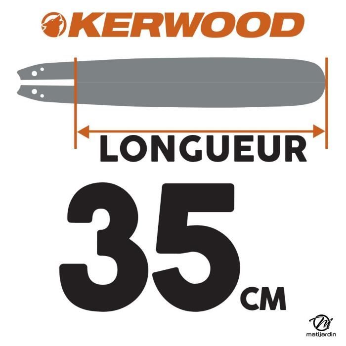 Guide tronçonneuse Kerwood 35 cm 3/8LP 1,3 mm 52 maillons