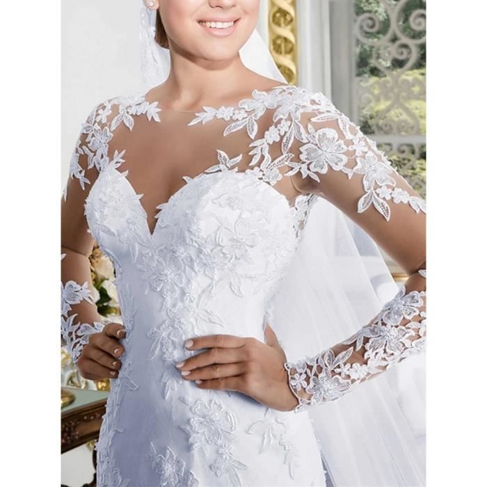 Robe de mariee rose XS en queue de poisson 2020 nouvelle mariee mariage Europe et Etats Unis dentelle double epaule fine simple d Bleu Cdiscount Pret a Porter