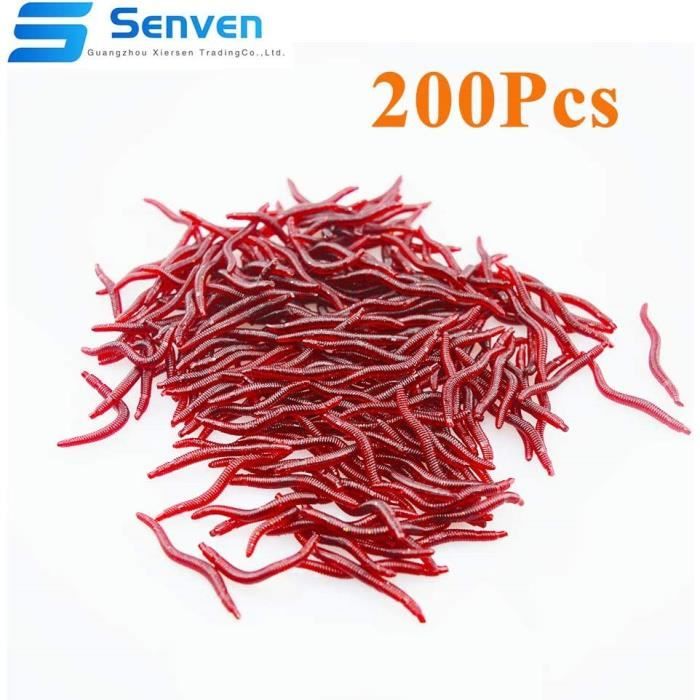 Senven Ver terre artificiel, Biomimetic Soft Silicone Ver terre Appâts Ver La Pêche Leurres