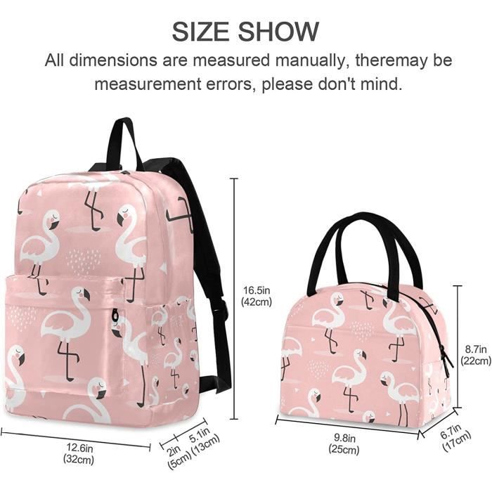 Ensemble Sac Dos En Forme De C ur Et De Flamant Rose Pour