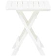 Table pliable de jardin - Top confort - Blanc - 45x43x50 cm - Design à lattes-2