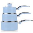 Swan Série de 5 casseroles rétro, Aluminium, Bleu, 29.5x47x18 cm SWPS5020BLN-2