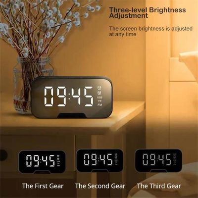 Réveil Numérique Avec Bluetooth 5.0 Et Radio FM - Écran LED Miroir, Double Alarme - Haut-parleur Portable Pour Musique