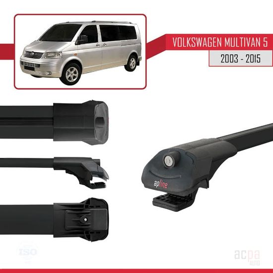 Barres De Toit Courtes Et Rails Latéraux Pour VW T5 2003-2015 - Omtec - Argenté - Neuf