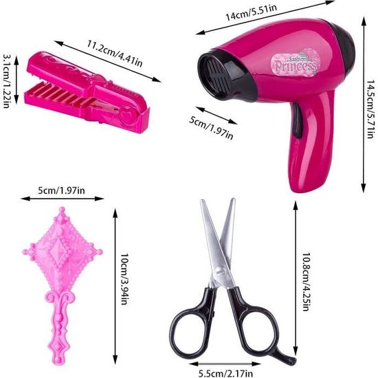 Tete A Coiffer Tête Coiffante DeAO Pour Enfants - Poupée Avec Sèche-Cheveux Et Accessoires Maquillage, Jouet Fille 3 Ans Sèche-cheveux Jouet