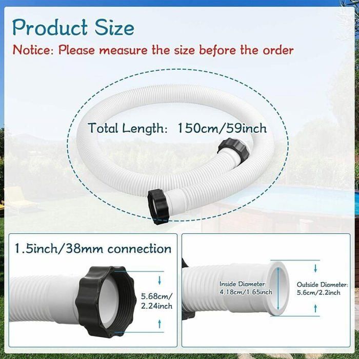 Adaptateur Tuyau Piscine, 8 Pièce Adaptateur de Tuyau de Piscine, Adaptateur Pompe 32 et 38 mm