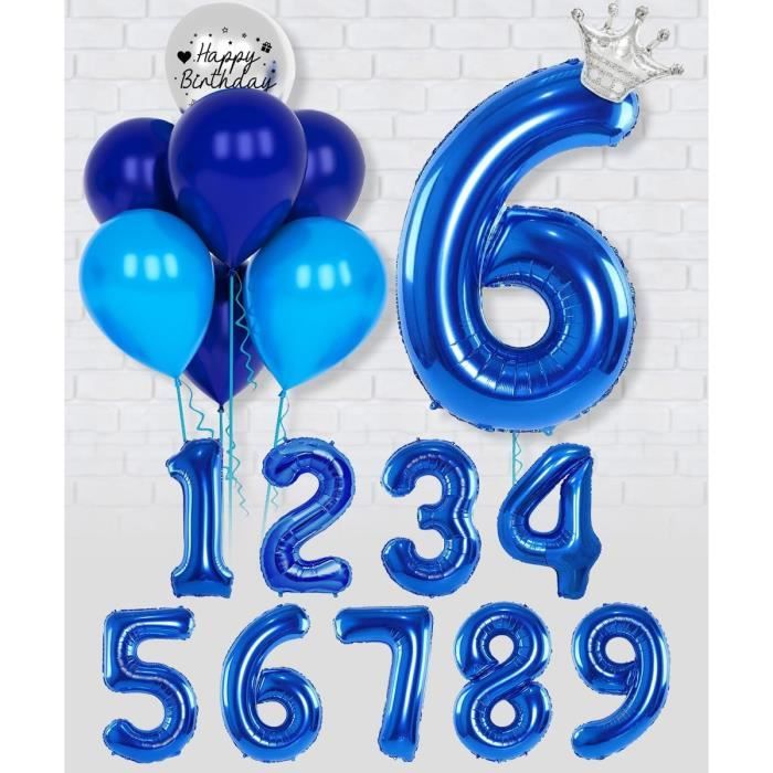 Ballon Anniversaire 5 An Bleu, 32 Pouces Ballon Chiffre Numéro 5