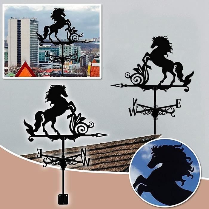 ANCNA Girouette Métal Vintage Indicateur Direction Vent - Décoration Jardin Toit Extérieur - Style Européen