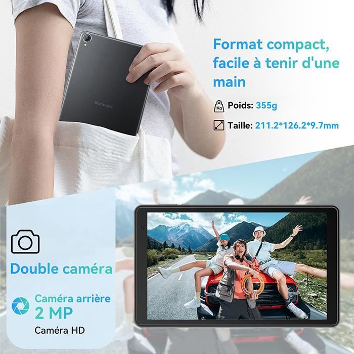Blackview Tab 50 WiFi Tablette Tactile 8 pouces HD 8Go+128Go-SD 1To 5580mAh  WiFi 6 Tablette PC Android 13 - Gris - Cdiscount Informatique