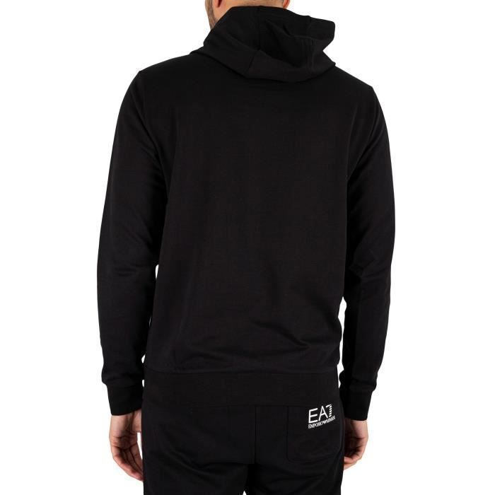 Survêtement à Capuche EA7 Homme Noir Avec Logo Box - Zippé, Poches, élastiques Aux Poignets Et Chevilles, Style Décontracté Sportif - 2