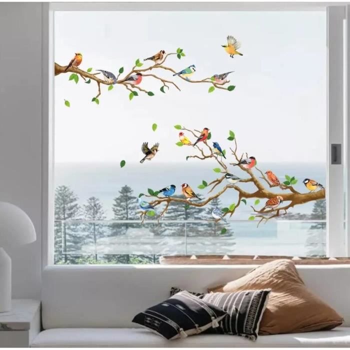 Craspire 8 Feuilles 8 Styles Tournesol Fenêtre Autocollants Thème Printemps Été Papillon Autocollants Fenêtre S'Accroche Décoration Murale Stickers Pour Réfrigérateur Chambre Salon Cuisine Magasin