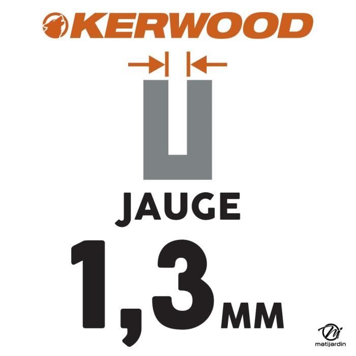 Kit tronçonneuse 1 guide + 2 chaînes Kerwood. 35 cm 3/8”LP 1,3 mm