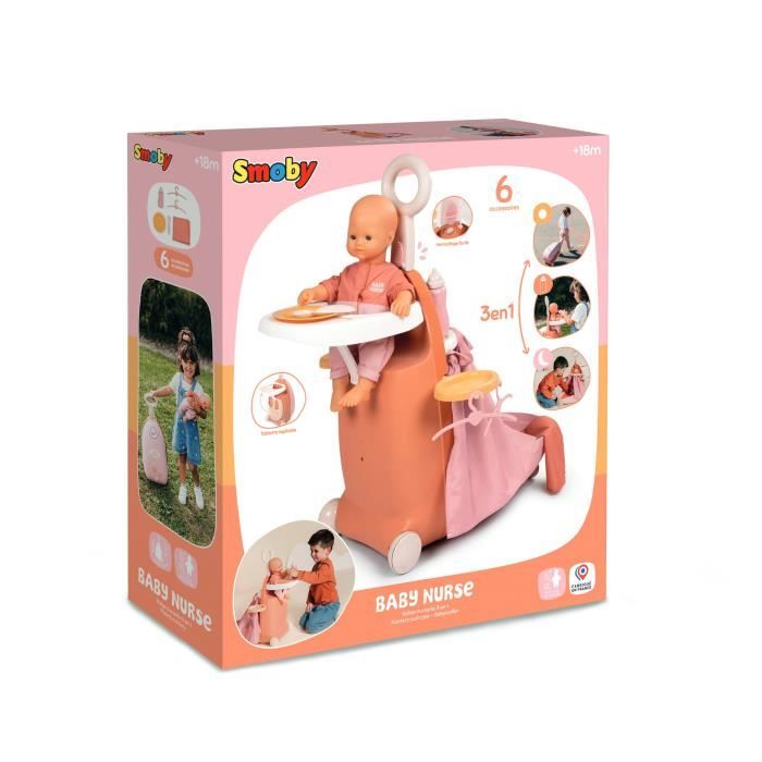 SMOBY - Baby Nurse - Valise nurserie 3 en 1 - des 18 mois