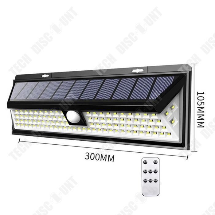 Lampe Solaire Extérieur Etanche 60 LED IP65, Applique Murale Led  Telecommande