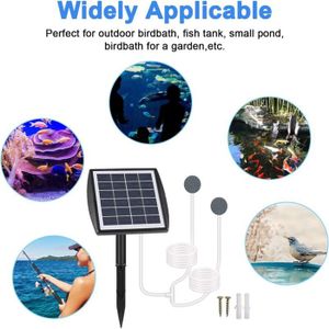 Pompe à Oxygène Solaire 3W 2600mAh Pour Bassin Extérieur - Aérateur Aquarium Rechargeable USB