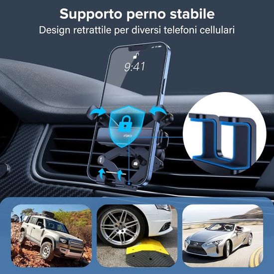 Support Téléphone Voiture Pour Peugeot Expert 3 (2016-2024) - Fixation Grille D'aération, Rotation 360°, Charge Libre - 2