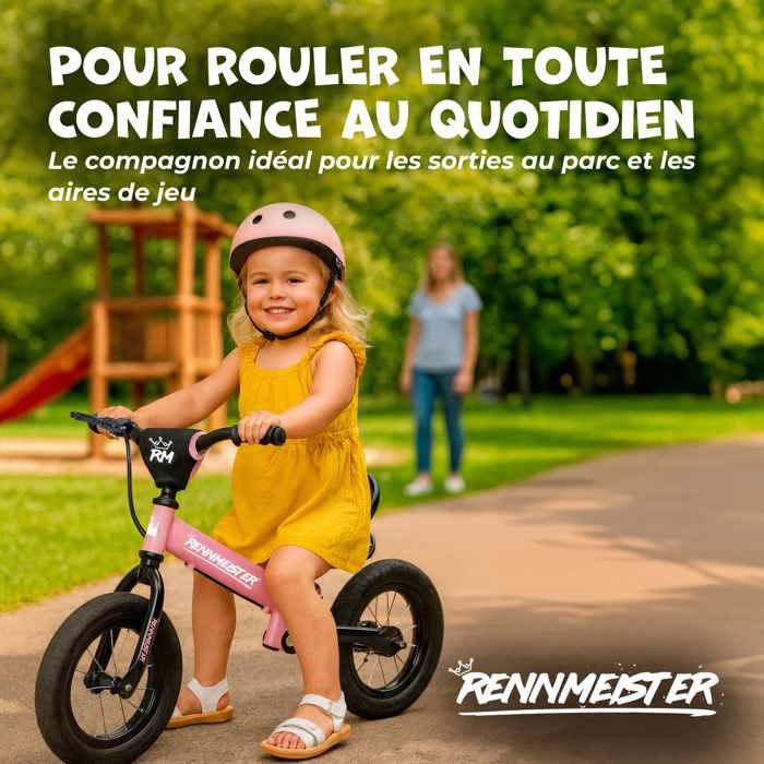 Draisienne Enfant Dromlag 2-5 Ans – Vélo Sans Pédales évolutif, Siège Et Guidon Réglables, Roues LED, Pneus Larges, Support 50 Kg