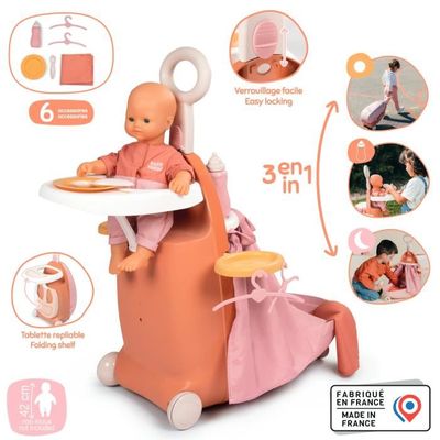 La Nina Chaise Haute Pour Poupée Avec Plateau - Pliante Et Lavable 27x61x35cm