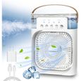 Ventilateur climatiseur portable - PZCC - Mobile - Minuterie 1/2/3 h - 3 vitesses - Humidificateur